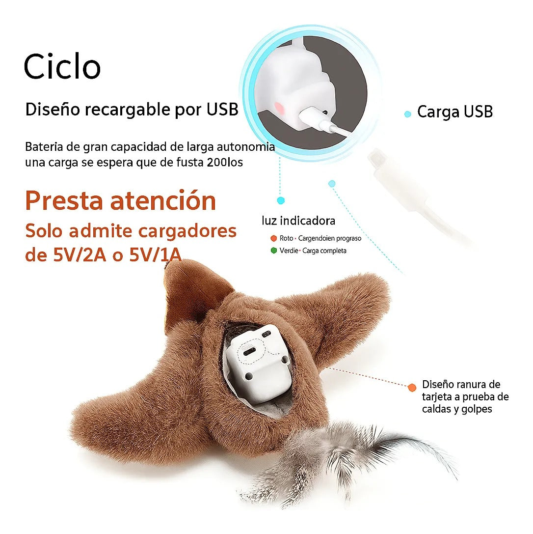 Pájaro Volador Para Gatos + Gratis Cepillo Para Mascotas