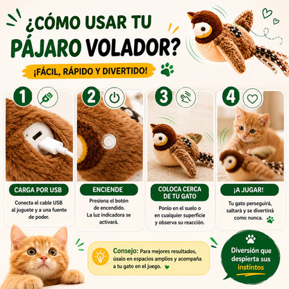 Pájaro Volador Para Gatos + Gratis Cepillo Para Mascotas