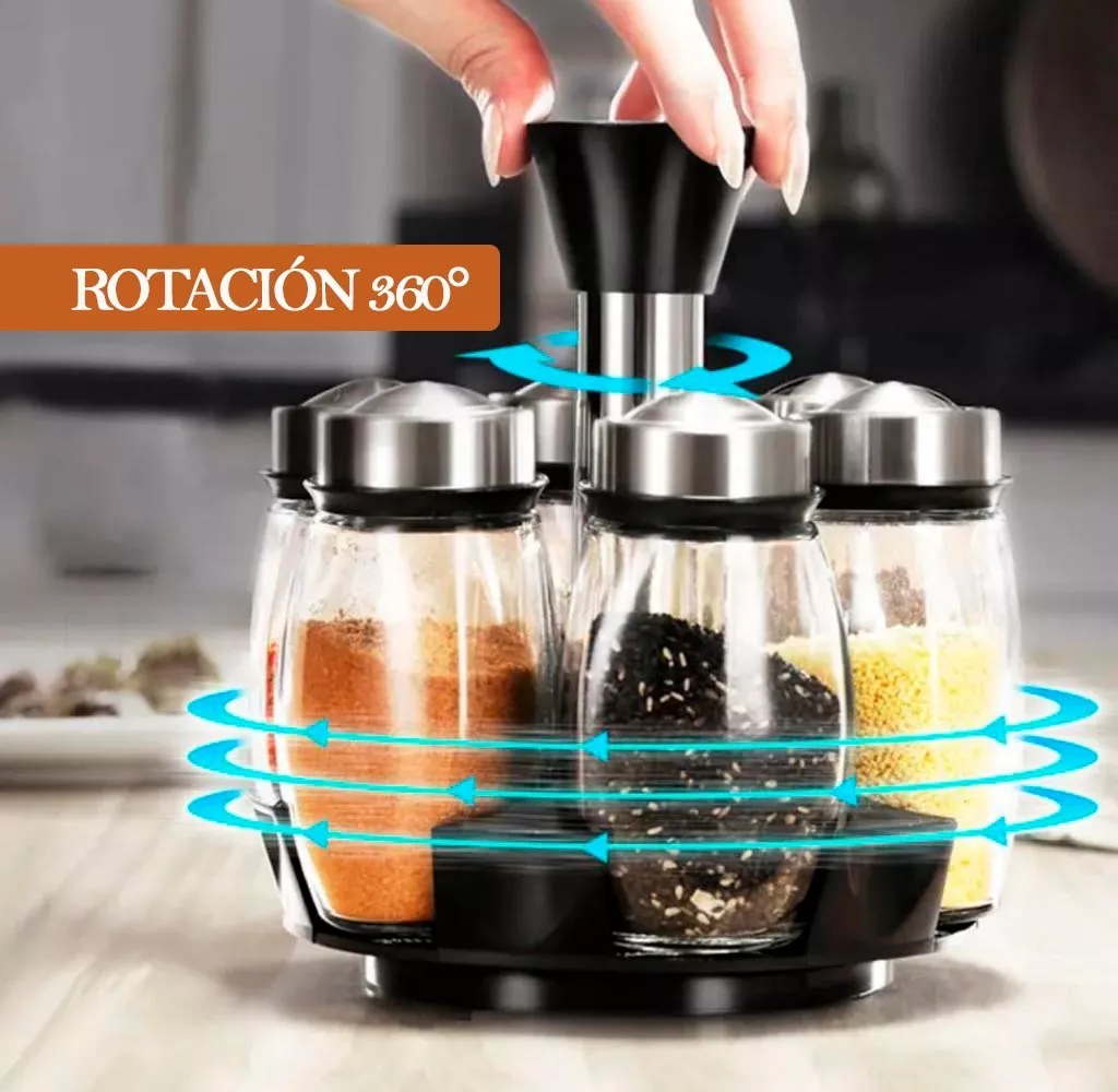 Organizador Maestro de Especias || Tecnología giratoria y material de vidrio