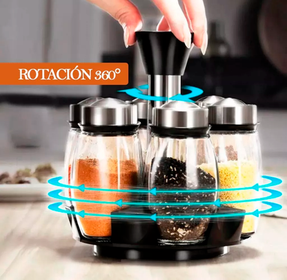 Organizador Maestro de Especias || Tecnología giratoria y material de vidrio