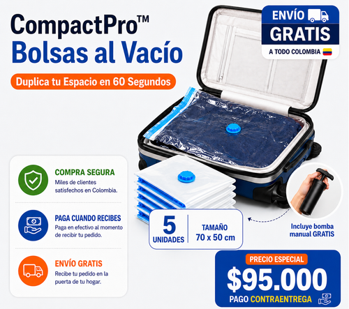 CompactPro™ Bolsas al Vacío || Duplica tu Espacio en 60 Segundos