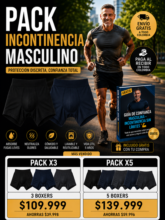 Pack boxer Absorbente: Seguridad y Discreción Total para el Día a Día + Obsequio